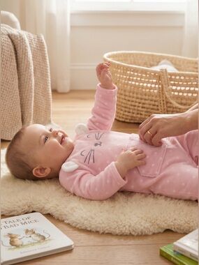 Carter's Pink Mouse Fleece Baby One-Piece